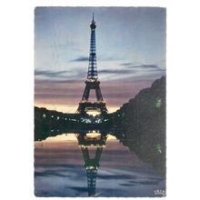 EIFFEL TOWER , PARIS, FRANCE used vintage postcard 1968 postmark =