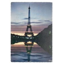 EIFFEL TOWER , PARIS, FRANCE used vintage postcard 1968 postmark #