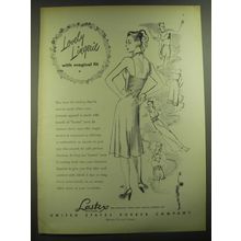 1946 United States Rubber Company Lastex Yarn Ad - Lovely Lingerie magical fit