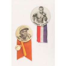 Sonny Liston Leroy Satchel Paige Boxer Baseball Badge Button Postcard