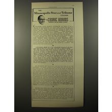 1954 Minneapolis Star and Tribune Newspaper Ad - Cedric Adams - Baby's Stomach