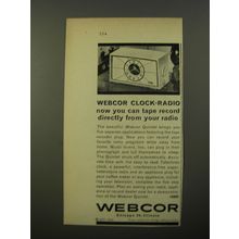 1954 Webcor Quintet Clock-Radio Advertisement