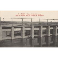 Lerida Origen Del Canal De Seros Aliviadero Spain Old Rare Postcard
