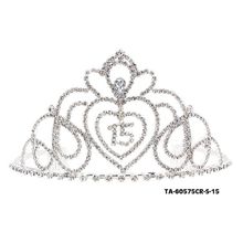Tiara w/ Side Comb - 15th Birth Day Clear Crystal Stones - TA-60575CR-S-15