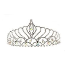 Tiara w/ Side Comb - Clear Crystal Stones - TA-60509CR-S