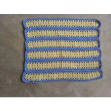 Brand New Crochet Doll Blanket Lavender & Lemon Stiped
