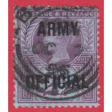 GB QV 1896 2.5d PURPLE/BLUE ARMY OFFICIAL SGO45 GU