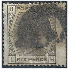 1876 SG147 6d Grey Plate 15 G/U Wing Margin Filler "LH"