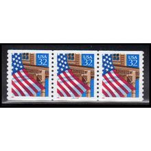 2913v 32c U.S. Flag Over Porch Very Fine MNH LGG PNC 22222/3 PA3479