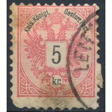 Coat of Arms: 5kr P10½ - Austria 1883 - FH - MiNr 46D (B)