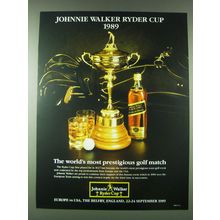 1989 Johnnie Walker Black Label Scotch Ad - Johnnie Walker Ryder Cub 1989