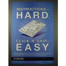 2004 United States Postal Service Ad - Instructions - Hard. Click-n-ship- easy