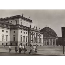 Hot Tourists at Babel Square East Berlin Opera House German RPC Postcard