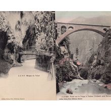 Ponts Sur Le Triege Gorges De Trient Switzerland 2x Antique Postcard s