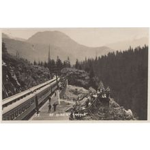Train At Albert Canyon BC Canada Old Real Photo Postcard