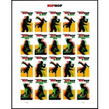 Hip Hop Sheet of 20 Current Rate Stamps Scott 5480-84