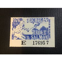 ICOLLECTZONE US Michigan 1976 Trout & Salmon Fishing Stamp VF NH