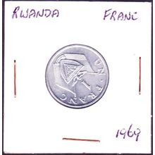 1969 Rwanda 1 Franc Coin