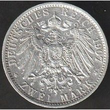 1907 A Germany 2 Mark Silver Coin Prussia