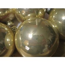 Yellow Gold Christmas Tree Balls- Lot of 10