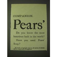 1900 Pears' soap Ad - Pears' Do you know the most luxurious bath in the world?