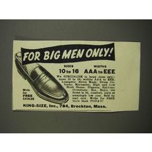 1952 King-Size Shoes Ad - For Big Men Only