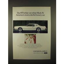 1975 Lincoln White-on-White Mark IV Car Ad