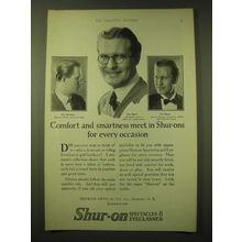 1924 Shur-On Optical Spectacles & Eyeglasses Ad - Comfort and smartness meet