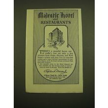 1924 Majestic Hotel, New York Ad - Majestic Hotel and restaurants