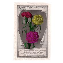 BIRTHDAY WISHES .. used vintage postcard 1934 postmark
