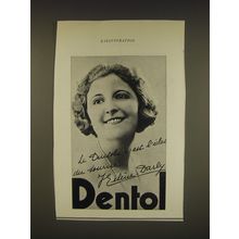 1936 Dentol Toothpaste Ad - in French - featuring Helene Darly