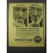 1964 Player's Whiskey Flake Tobacco Ad - Open up.. Light up..