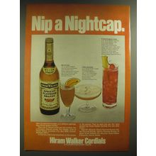 1974 Hiram Walker Apricot Flavored Brandy Ad - Nip a Nightcap