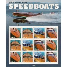 Vintage Speedboats Sheet of Twenty 41 Cent Postage Stamps Scott 4160-63