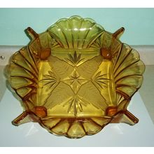 Art Deco Brockwitz Amber Glass Fruit Bowl c.1936.