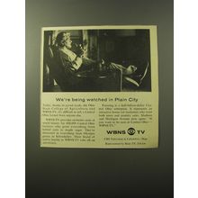 1960 CBS WBNS-TV Advertisement - We're being watched in Plain City
