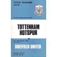 1971/72 Tottenham Hotspur / Spurs vs Sheff United **FREE P&P**