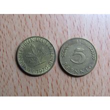 1970f 5 Pfennig Germany Coin