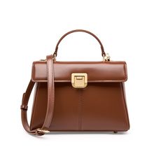 Genuine Leather Women Tote Bag Brown