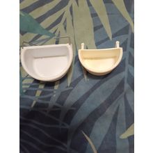 Bird nibble treat metal stick missing bottom bit + 2 small feeder containers