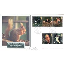 David Bellamy Brownsea Island Squirrel National Trust Hand Signed FDC