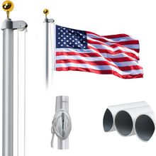20FT Sectional Flag Pole Kit, 14 Gauge Extra Thick Heavy Duty Aluminum Outdoor i
