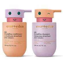Evereden Kids Haircare Set: Hair Detangling Shampoo & Conditioner for Children A
