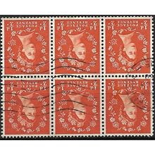 1958/1965 SG 570 - fine used (o) - Inv. Watermark Block of 6