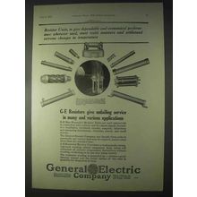 1922 General Electric Blue-Enameled Resistor Units Ad