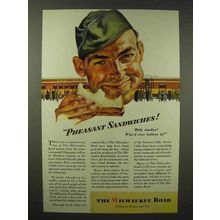 1945 Milwaukee Road Railroad Ad - Pheasant Sandwiches