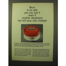 1964 Mum Deodorant Ad - So Safe You Can Use It