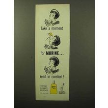 1964 Murine Eye Drops Ad - Read in Comfort