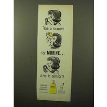 1964 Murine Eye Drops Ad - Drive in Comfort