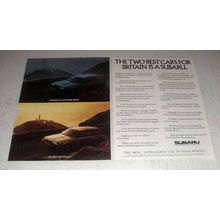 1986 Subaru Cars Ad - The Two Best For Britain